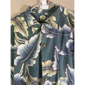 VTG  Tommy Bahama Shirt Men 2XL  Hawaiian Floral Button Up Cotton Blend Rayon
